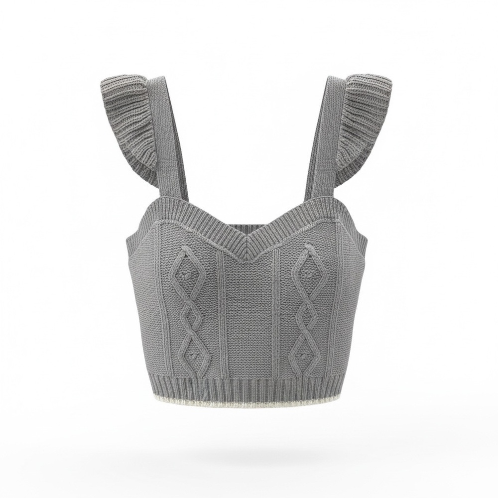 Promesa Charcoal Knit Crop Top
